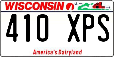 WI license plate 410XPS
