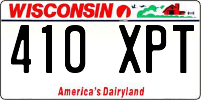 WI license plate 410XPT