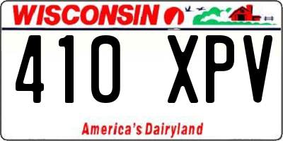 WI license plate 410XPV