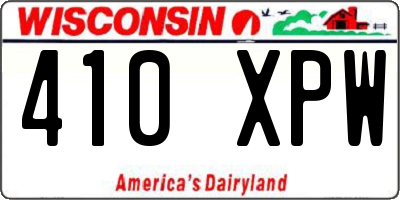 WI license plate 410XPW