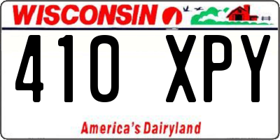WI license plate 410XPY