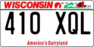 WI license plate 410XQL