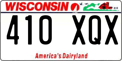WI license plate 410XQX