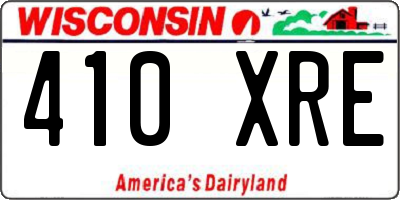 WI license plate 410XRE