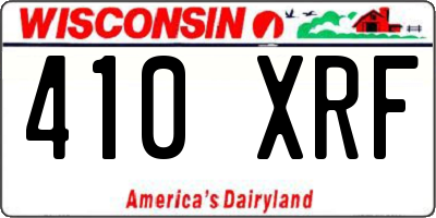 WI license plate 410XRF