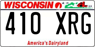 WI license plate 410XRG
