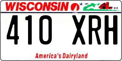 WI license plate 410XRH
