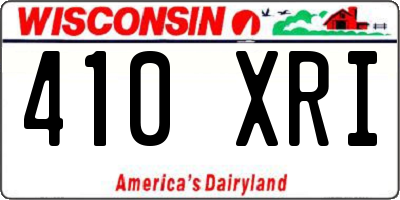 WI license plate 410XRI