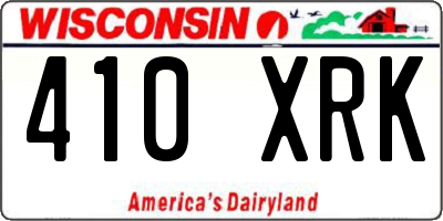 WI license plate 410XRK