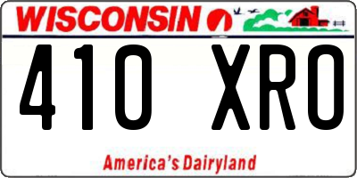 WI license plate 410XRO