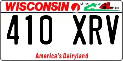 WI license plate 410XRV