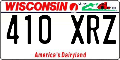 WI license plate 410XRZ