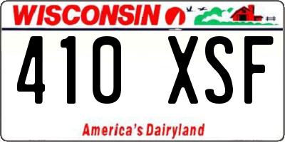 WI license plate 410XSF