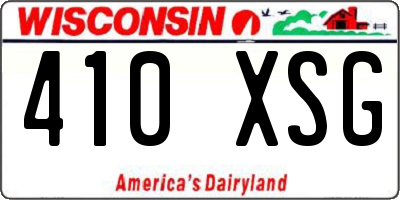 WI license plate 410XSG