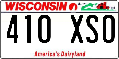 WI license plate 410XSO