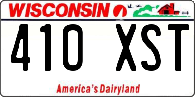 WI license plate 410XST