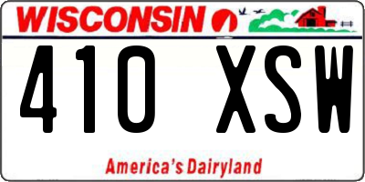WI license plate 410XSW