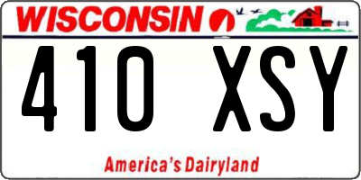 WI license plate 410XSY