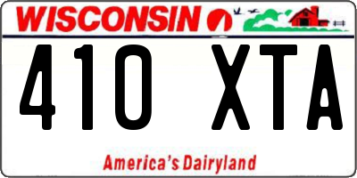 WI license plate 410XTA