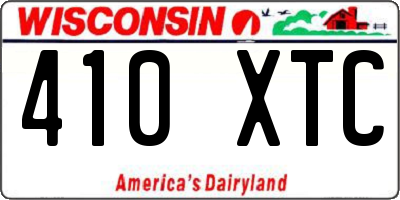 WI license plate 410XTC