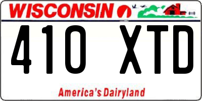WI license plate 410XTD