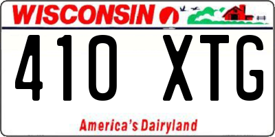 WI license plate 410XTG