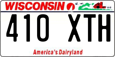 WI license plate 410XTH