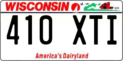 WI license plate 410XTI