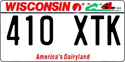 WI license plate 410XTK