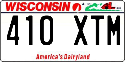 WI license plate 410XTM