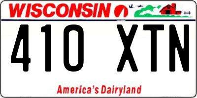 WI license plate 410XTN