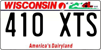 WI license plate 410XTS