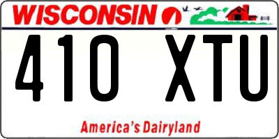 WI license plate 410XTU