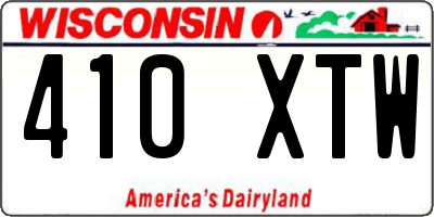 WI license plate 410XTW