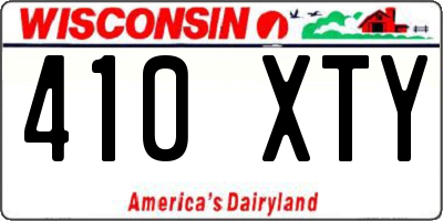 WI license plate 410XTY
