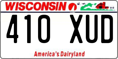 WI license plate 410XUD