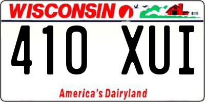 WI license plate 410XUI