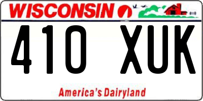 WI license plate 410XUK