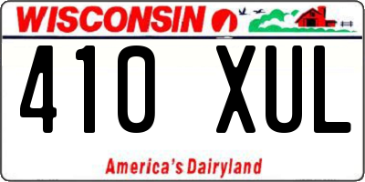 WI license plate 410XUL