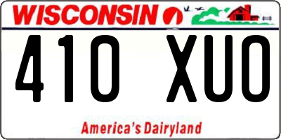 WI license plate 410XUO