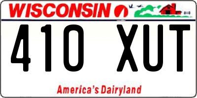 WI license plate 410XUT