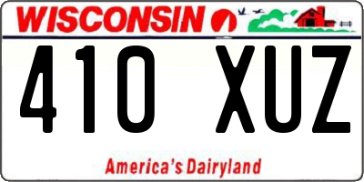 WI license plate 410XUZ