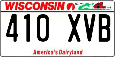 WI license plate 410XVB