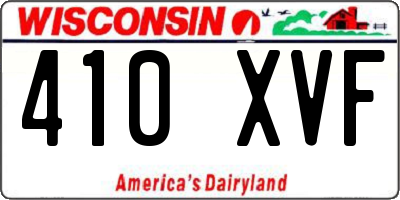 WI license plate 410XVF