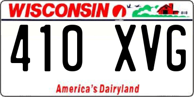 WI license plate 410XVG