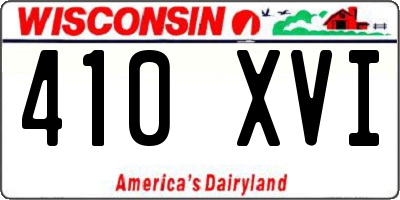WI license plate 410XVI
