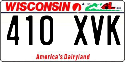 WI license plate 410XVK
