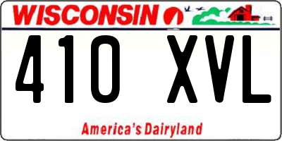 WI license plate 410XVL