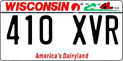 WI license plate 410XVR