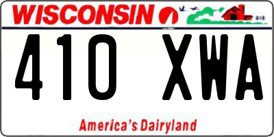 WI license plate 410XWA